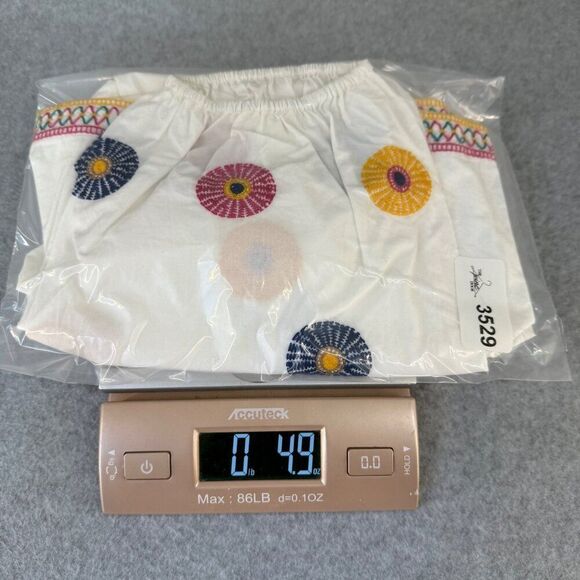 Madewell Women's Medium Blouse Embroidered Floral‎ Off-Shoulder Cotton Top Boho - Picture 9 of 10